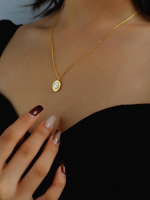 Mother of Pearls Shell Chain Gold Vermeil Necklace Bracelet and Earrings (Purchase Individually) - Zafari Studio Jewelry